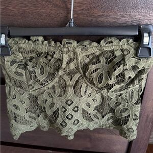 Free People Olive Lace Tube Top